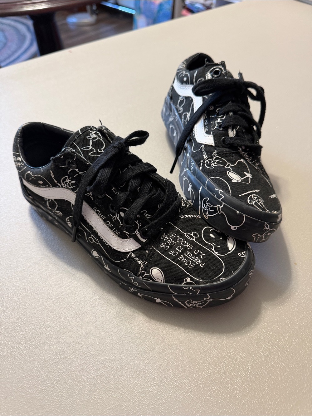 Vans Black & White Snoopy Sneakers